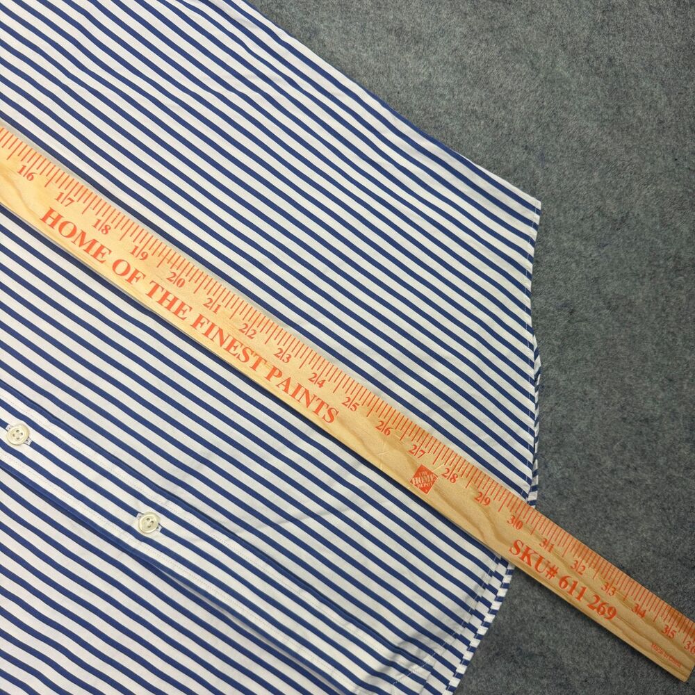 Men's Polo Ralph Lauren Classic Long Sleeve Shirt Striped Size Large Blue White - Picture 8 of 8